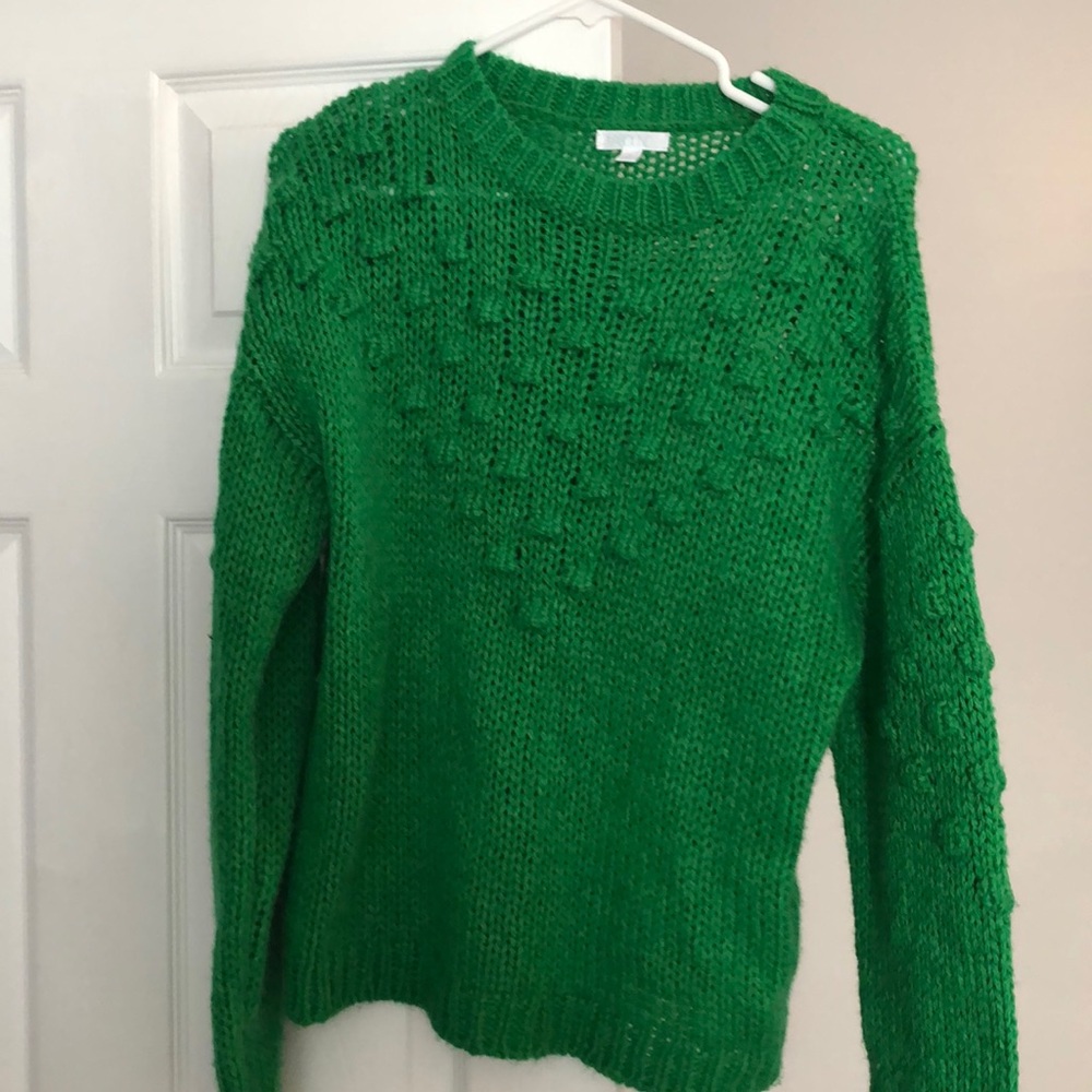 Green knit sweater, worn 1x.